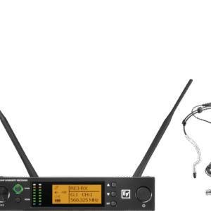UHF wireless set containing the HW3 supercardioid headworn microphone