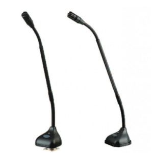 The PC Desktop is a free-standing tabletop microphone with a dual-section gooseneck and an elegant base. With easy switching between four polar patterns—omni, cardioid, super-cardioid, or hyper-cardio