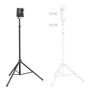 KH 80 DSP on a lighting stand Example for mounting a KH 80 DSP on a lighting stand (sourced from third party)