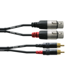 Cordial CFU 3 FC – XLR Female to Cinch/RCA Twin Cable 3m